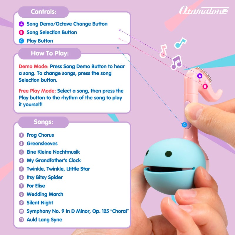 Otamatone Melody Series Japanese Electronic [Mini Size] Musical Instrument [11 Pre-Programmed Songs] Portable Synthesizer from Japan by Maywa Denki [English Instruction], Unicorn - Image 4