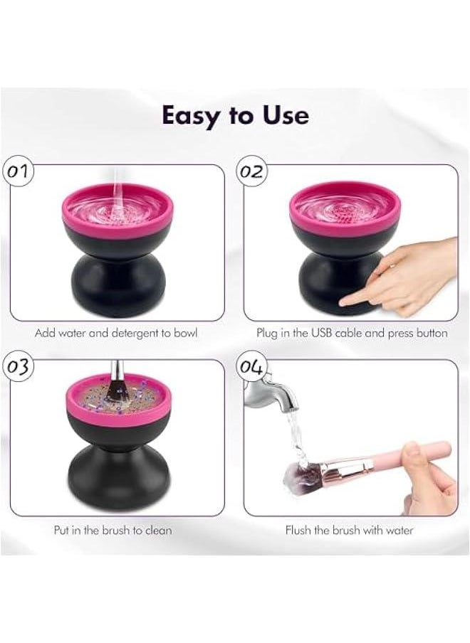 MOXO - Makeup Brush Cleaner hine Efficient Electric Makeup Brush Cleaner Automatic Spinning Make Up Brush Cleaner Fit for All Size Cosmetic Brush - Image 1