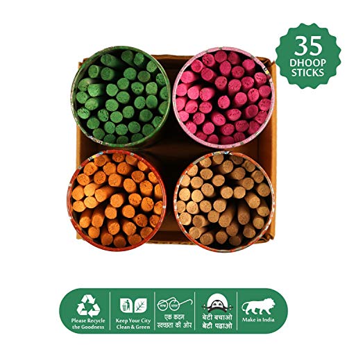 Anant Aromatic Rose, Fantasy, Mogra, Kasturi Incense Dhoop Sticks Combo with Holder - Pack of 4 (35 Stick Each) - Image 4