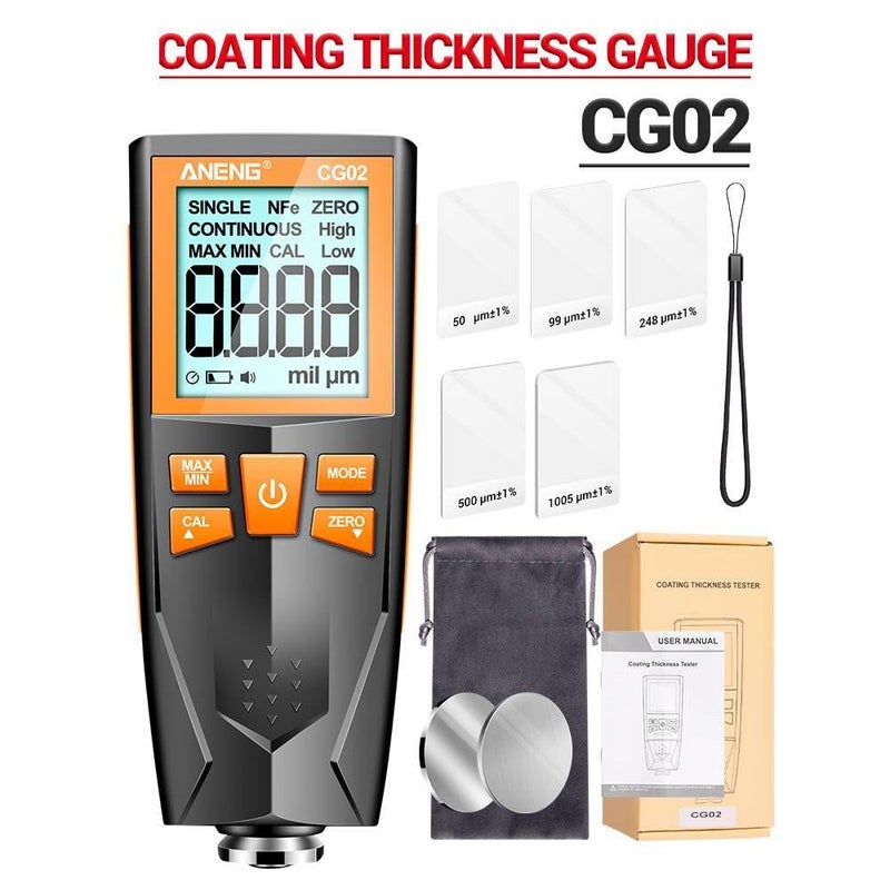 CG02 مقياس سمك الطلاء 0-1500 ميكرومتر جهاز اختبار طلاء السيارات الفيلم أداة يدوية دليل - Image 4