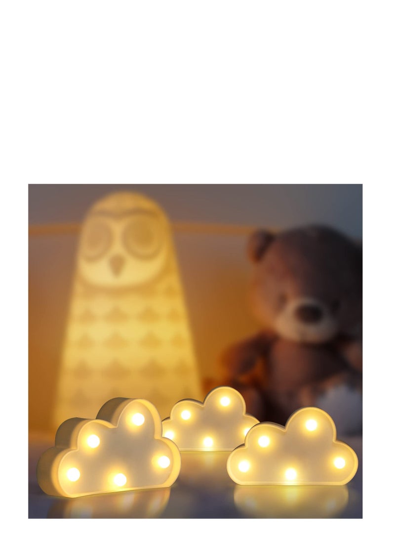 Cloud Light, 3 Pcs LED Cloud Night Light, Cloud Wall Lamp, Wall Kids Room Room Light, Decorative LED Night Lights, Hanging Cloud Night Lights for Kids Children Adults Room Nursery Decoration (Cloud) - Image 3