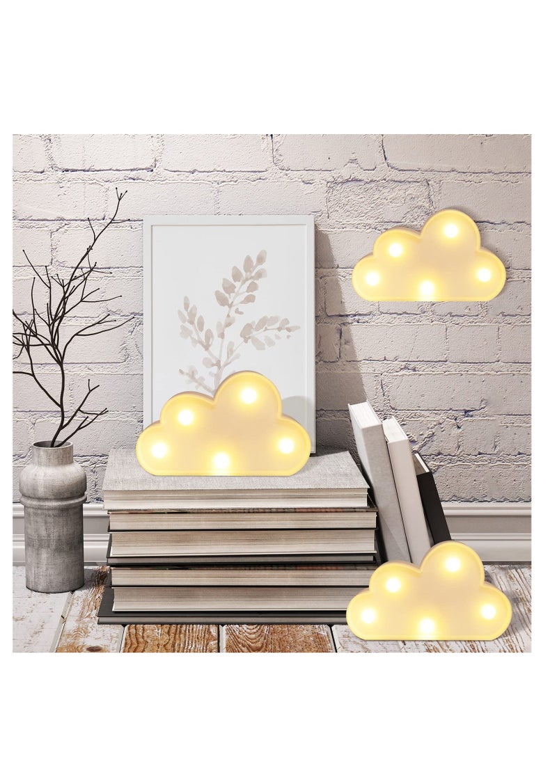 Cloud Light, 3 Pcs LED Cloud Night Light, Cloud Wall Lamp, Wall Kids Room Room Light, Decorative LED Night Lights, Hanging Cloud Night Lights for Kids Children Adults Room Nursery Decoration (Cloud) - Image 2