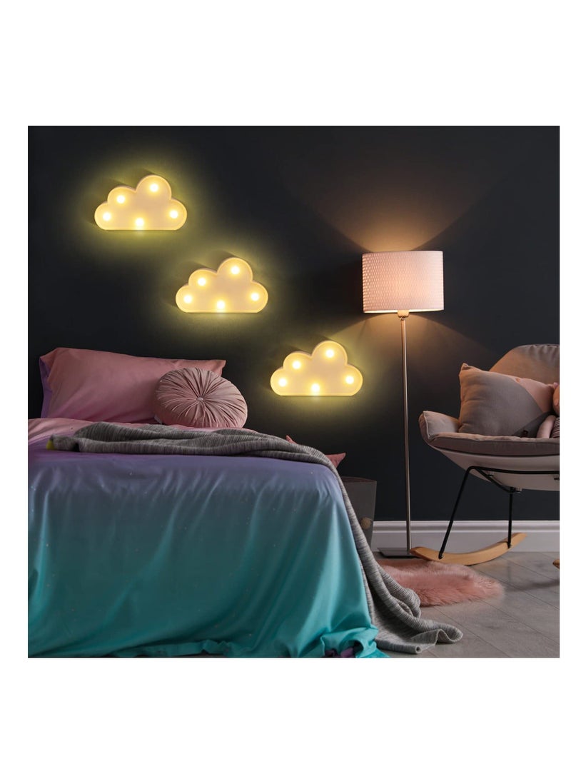 Cloud Light, 3 Pcs LED Cloud Night Light, Cloud Wall Lamp, Wall Kids Room Room Light, Decorative LED Night Lights, Hanging Cloud Night Lights for Kids Children Adults Room Nursery Decoration (Cloud) - Image 4