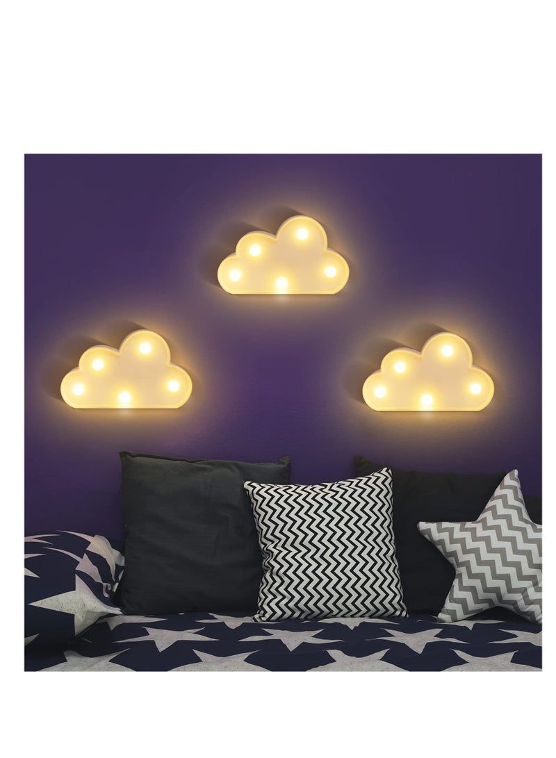 Cloud Light, 3 Pcs LED Cloud Night Light, Cloud Wall Lamp, Wall Kids Room Room Light, Decorative LED Night Lights, Hanging Cloud Night Lights for Kids Children Adults Room Nursery Decoration (Cloud) - Image 5