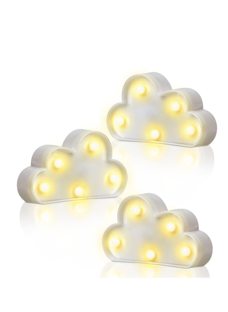 Cloud Light, 3 Pcs LED Cloud Night Light, Cloud Wall Lamp, Wall Kids Room Room Light, Decorative LED Night Lights, Hanging Cloud Night Lights for Kids Children Adults Room Nursery Decoration (Cloud) - Image 1