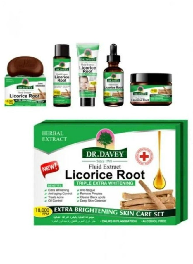 DR. DAVEY Licorice Extract Skin Care Set 5 Pieces - Image 1
