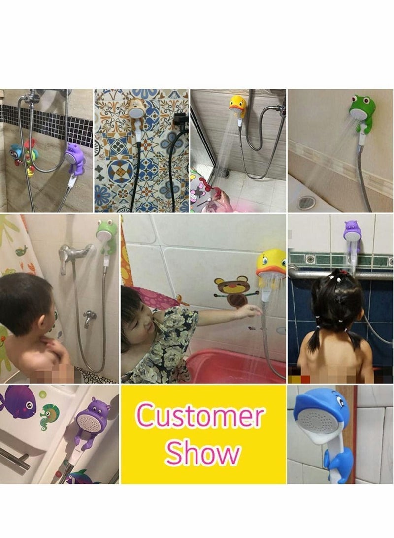 Children's Handheld Shower Head,Cartoon Water Flow Spray Head Baby Kids Toddler Bath Bathing Accessories (Showerhead+Bracket+Hose+Diverter) - Image 4