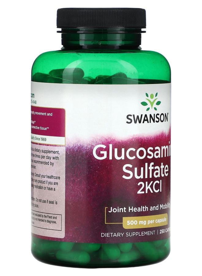 SWANSON Glucosamine Sulfate 2KCI 500 mg 250 Capsules - Image 2