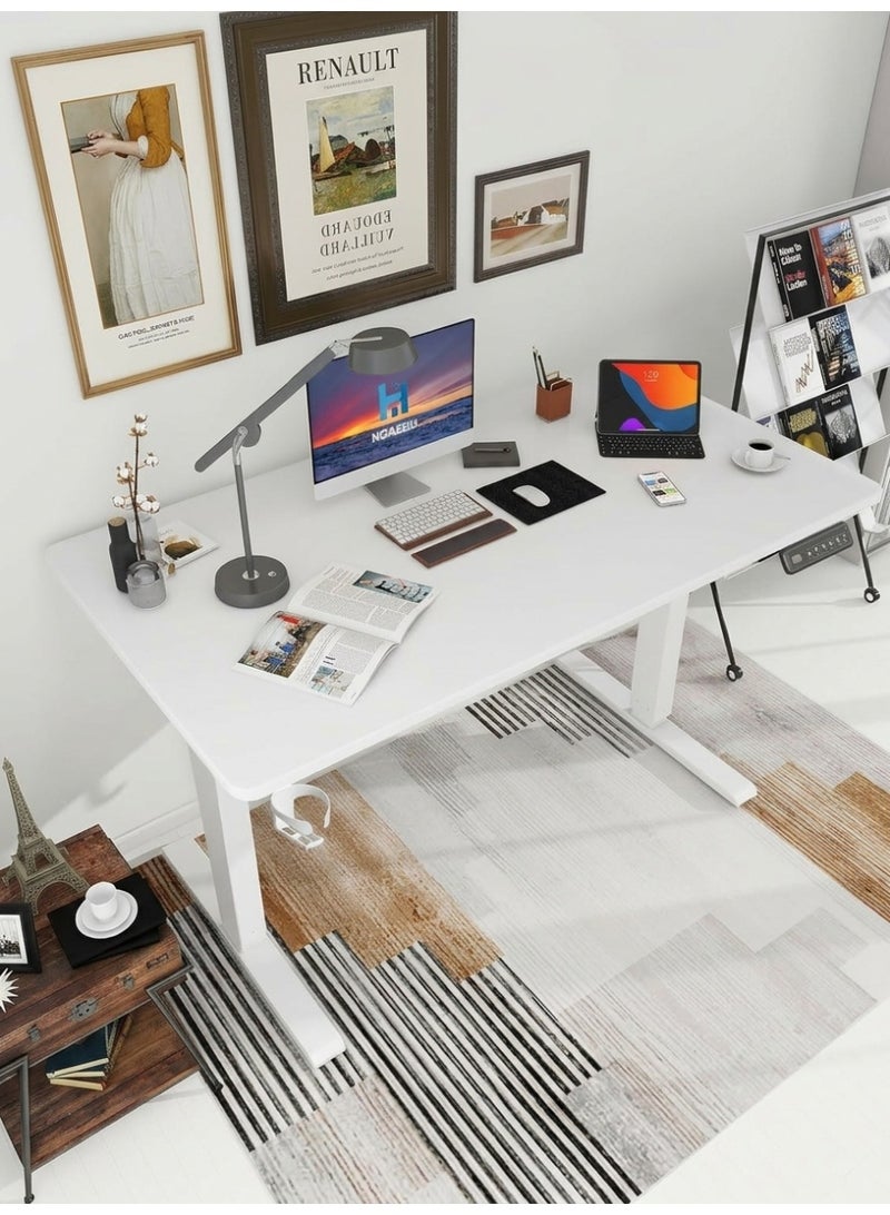 JOUDIYA Electric Standing Desk 140×60cm Height Adjustable Office Desk with Memory Controller, Sit Stand Computer Gaming Desk, 80kg Load Capacity, Silent Motor Home Office Workstation - Image 2
