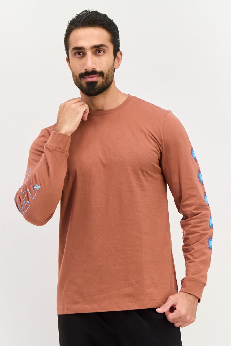 Hurley Men Sportswear Fit Long Sleeves Outdoor Sweat Shirt, Brown  - Image 1