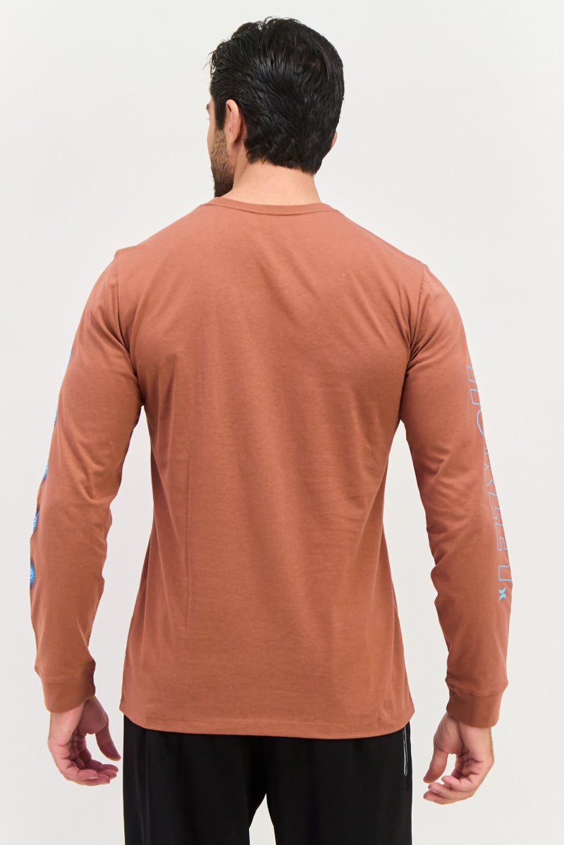 Hurley Men Sportswear Fit Long Sleeves Outdoor Sweat Shirt, Brown  - Image 3