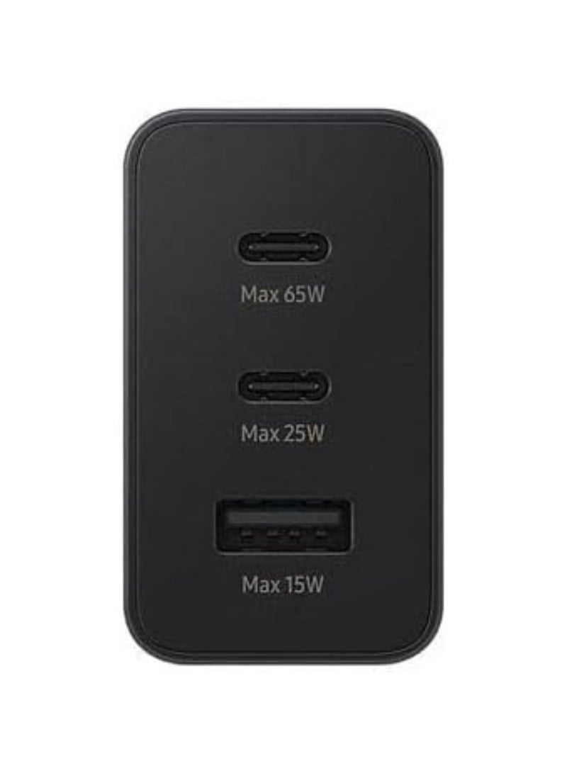 65W Trio Universal Power Adapter | Fast Charging with 2 USB-C  1 USB-A Port for Laptops, Smartphones  Tablets – Black - Image 4