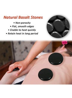 HS 6 Pcs Hot Massage Stones Smooth Natural Basalt SPA Hot Rocks Suitable for Relieving Muscle Tension Relaxing Body and Healing Mind  - Image 2