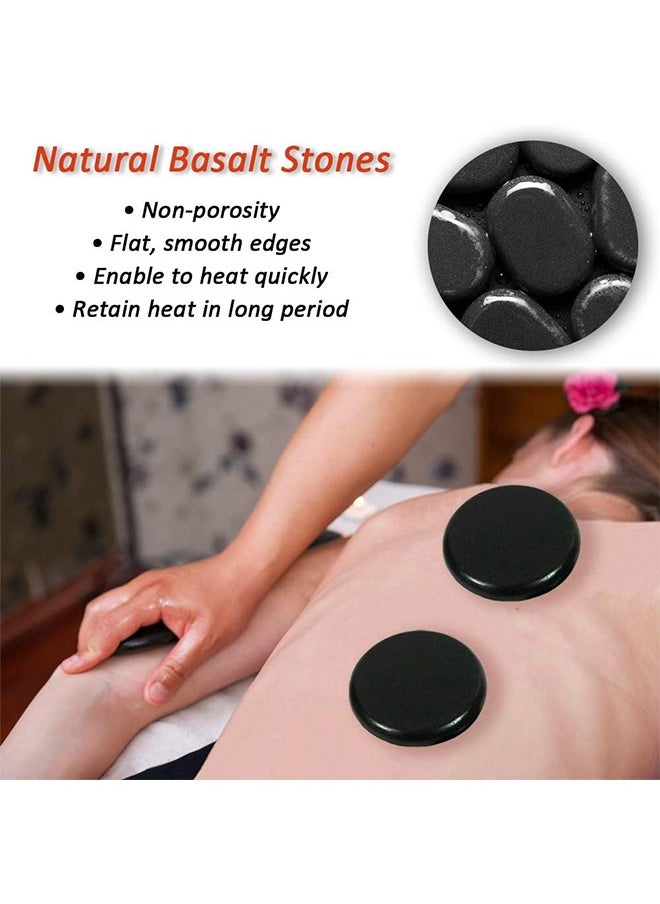 HS 6 Pcs Hot Massage Stones Smooth Natural Basalt SPA Hot Rocks Suitable for Relieving Muscle Tension Relaxing Body and Healing Mind  - Image 2