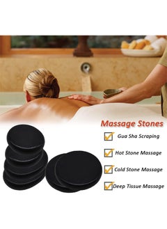HS 6 Pcs Hot Massage Stones Smooth Natural Basalt SPA Hot Rocks Suitable for Relieving Muscle Tension Relaxing Body and Healing Mind  - Image 3
