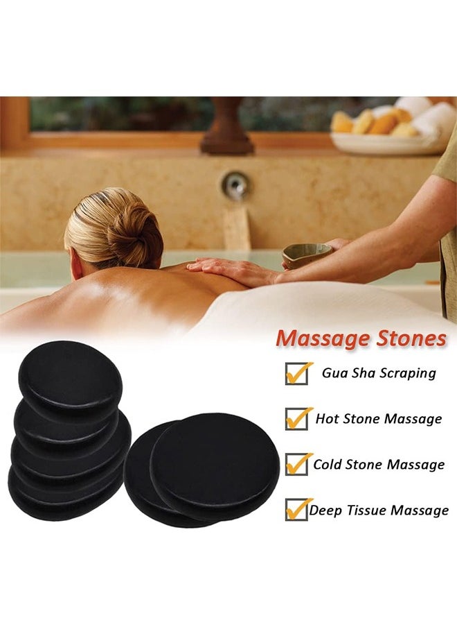 HS 6 Pcs Hot Massage Stones Smooth Natural Basalt SPA Hot Rocks Suitable for Relieving Muscle Tension Relaxing Body and Healing Mind  - Image 3