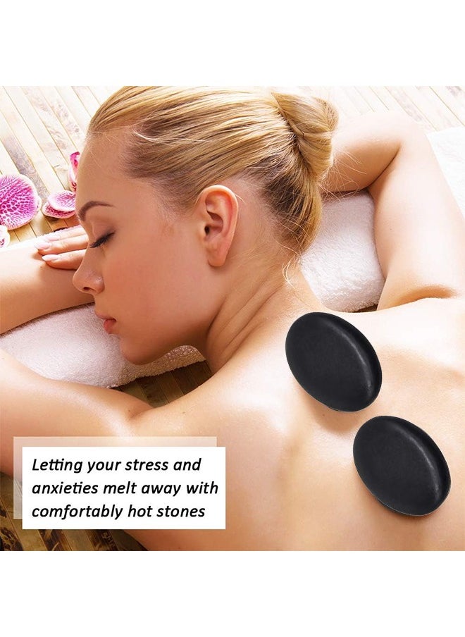 HS 6 Pcs Hot Massage Stones Smooth Natural Basalt SPA Hot Rocks Suitable for Relieving Muscle Tension Relaxing Body and Healing Mind  - Image 4