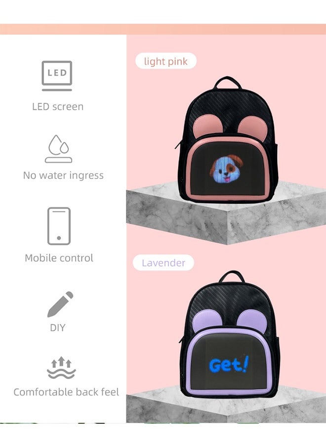 OASIS DESERT Trend LED Backpack Bluetooth DIY Luminous Cool Display Smart Screen Backpack (Purple + Black)  - Image 5