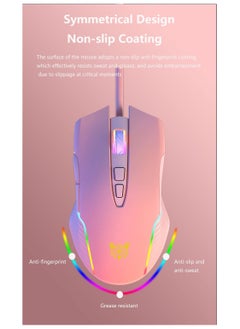onikuma RGB 6400 DPI Wired Gaming Mouse Breathing LED Optical USB 7 Buttons Gamer Computer Pink Mice for Laptop PC Desktop  - Image 2