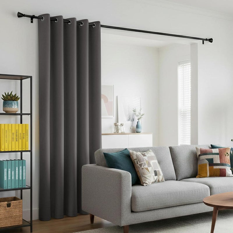 BONZER Room Dividers Curtain - Room Darkening Privacy Noise Reduce Thermal Insulating Window Curtains for Bedroom Living Room Doorway, 108L x 60W Inch (9L x 5W ft), 1 Panel, Dark Grey - Image 3