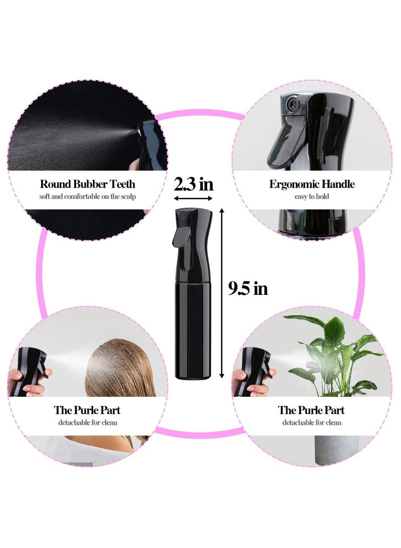 KHAJUL 3 PCS Detangling Brush Set,Hair Spray bottle, Hair Scalp Massager Shampoo Brush, Exfoliate and Remove Dandruff - Detangling Brush for Natural Hair for Men Women kids (Black) - Image 3
