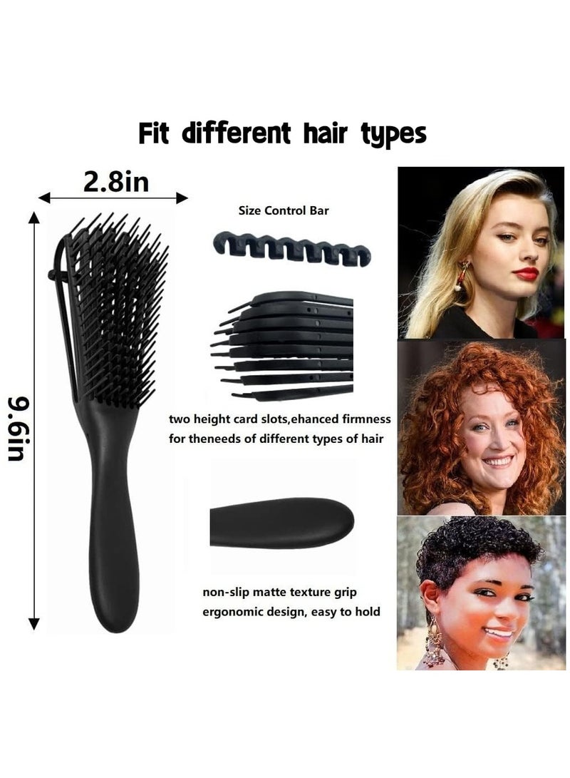 KHAJUL 3 PCS Detangling Brush Set,Hair Spray bottle, Hair Scalp Massager Shampoo Brush, Exfoliate and Remove Dandruff - Detangling Brush for Natural Hair for Men Women kids (Black) - Image 4