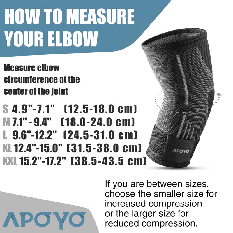 APOYO Elbow Brace for Tendonitis and Tennis Elbow, Compression Sleeve for Arthritis, Workouts, Reduce Joint Pain During Fitness Activity (Medium) - Image 3