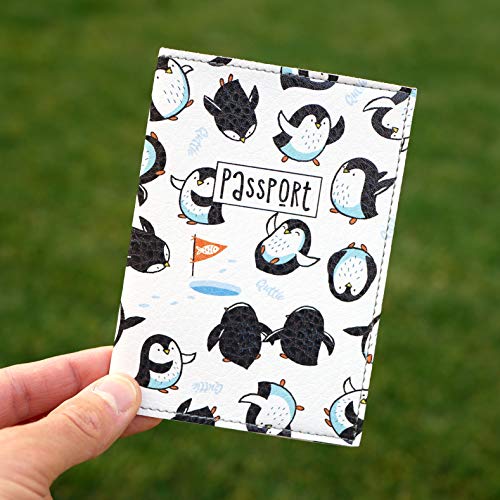 Quttie Passport Cover for Kids, Women and Men, Cute Travel Passport Holder (Penguin Pattern) - Image 5