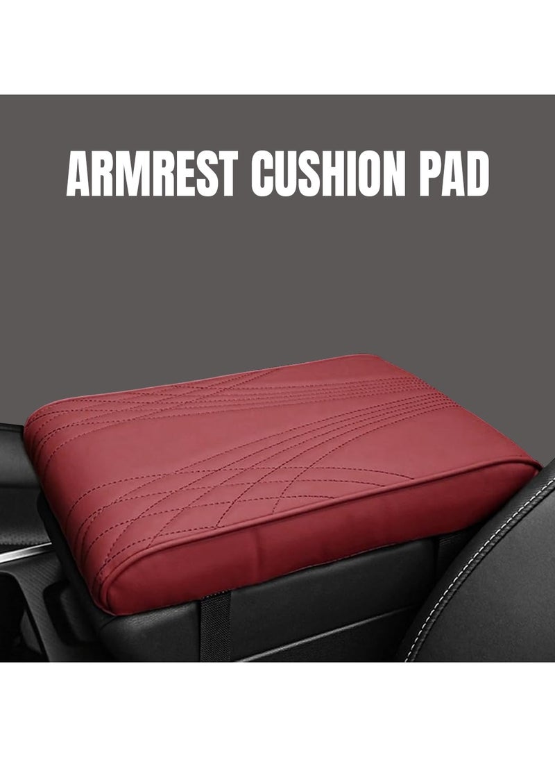 3XR Universal Fit Handrail Pad Car Armrest Pad Cover Car Center Console Armrest Cushion With Mobile Pocket - Image 1