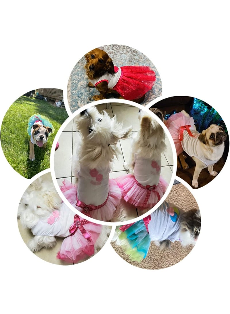 Dog Dress Luxury Puppy Skirt Clothes Princess Dresses Wedding Evening Tutu Skirt Red Lips Bowknot Dress for Small Dog Girl XL Red - Image 4
