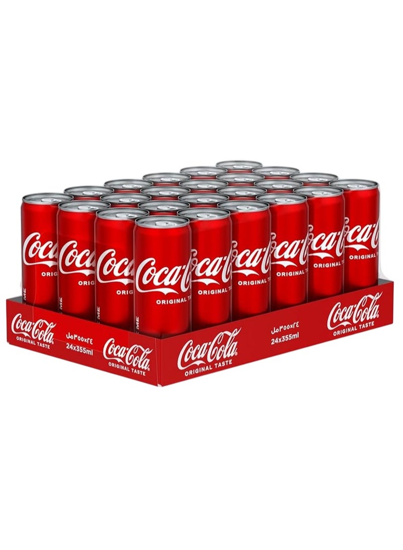 Coca-Cola Regular Carbonated Soft Drink Cans 24 x 355ml - Image 1