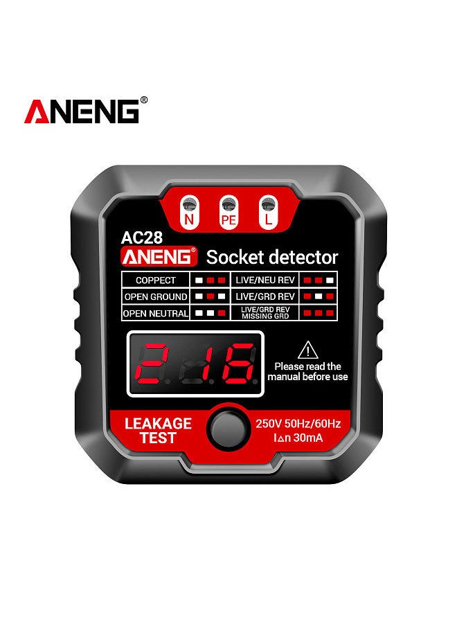 ANENG - ANENG Outlet Tester Receptacle Detector with Voltage LCD Display 250V Power Socket Checker Automatic Circuit Tester Polarity Voltage Test Wall Plug Electrical Tools - Image 1