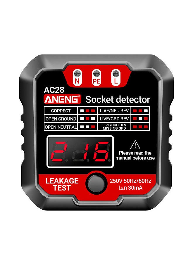 ANENG - ANENG Outlet Tester Receptacle Detector with Voltage LCD Display 250V Power Socket Checker Automatic Circuit Tester Polarity Voltage Test Wall Plug Electrical Tools - Image 1