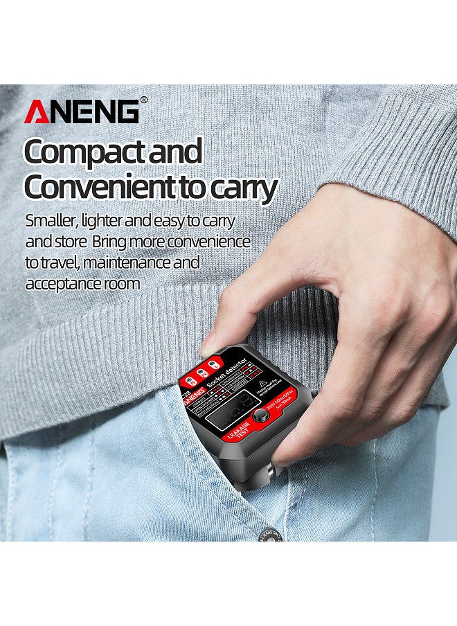 ANENG - ANENG Outlet Tester Receptacle Detector with Voltage LCD Display 250V Power Socket Checker Automatic Circuit Tester Polarity Voltage Test Wall Plug Electrical Tools - Image 1