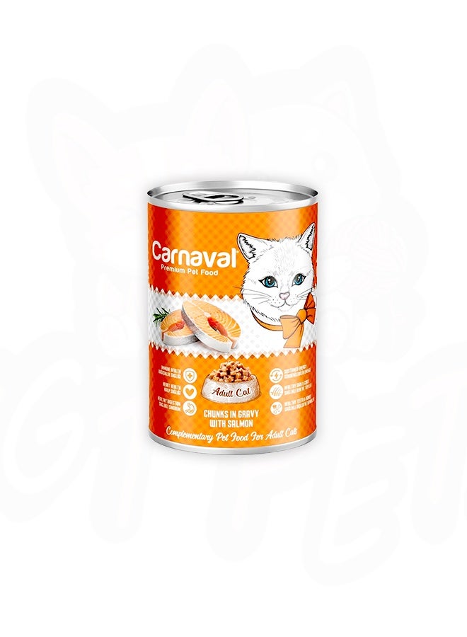 CARNAVAL Premium Adult Salmon in Gravy Wet Cat Food - 400GM (Pack Of 12) - Image 2