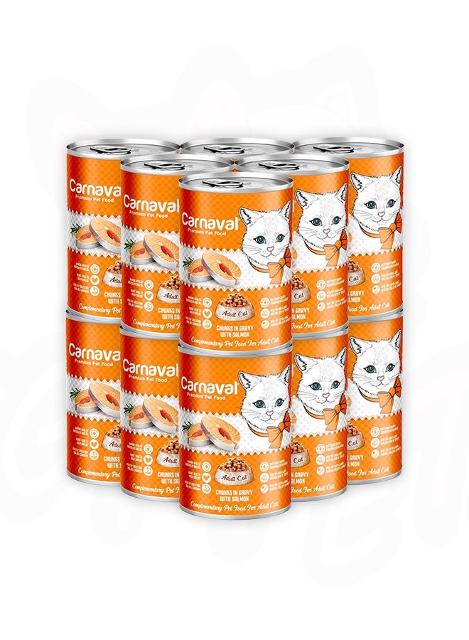CARNAVAL Premium Adult Salmon in Gravy Wet Cat Food - 400GM (Pack Of 12) - Image 1