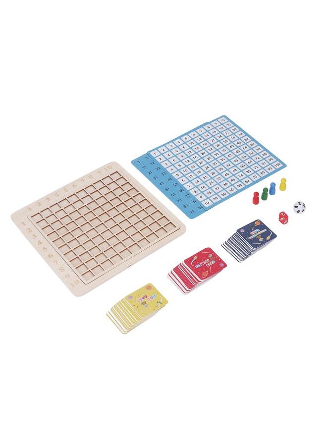 Thoraya - 2 in 1 Wooden Math Blocks Multiplication Board Wooden Educational Counting Table Board Game for Early Learning - Image 1