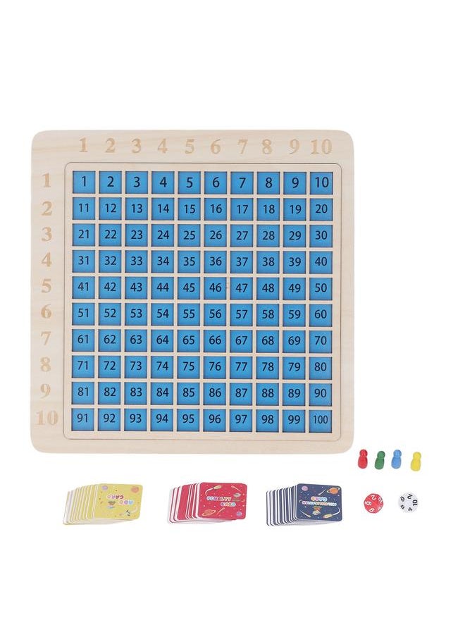Thoraya - 2 in 1 Wooden Math Blocks Multiplication Board Wooden Educational Counting Table Board Game for Early Learning - Image 1