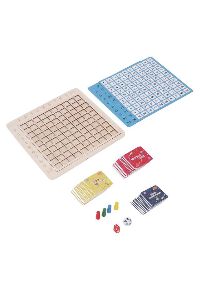 Thoraya - 2 in 1 Wooden Math Blocks Multiplication Board Wooden Educational Counting Table Board Game for Early Learning - Image 1