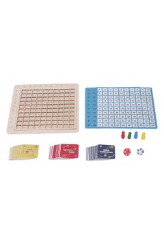 2 in 1 Wooden Math Blocks Multiplication Board Wooden Educational Counting Table Board Game for Early Learning