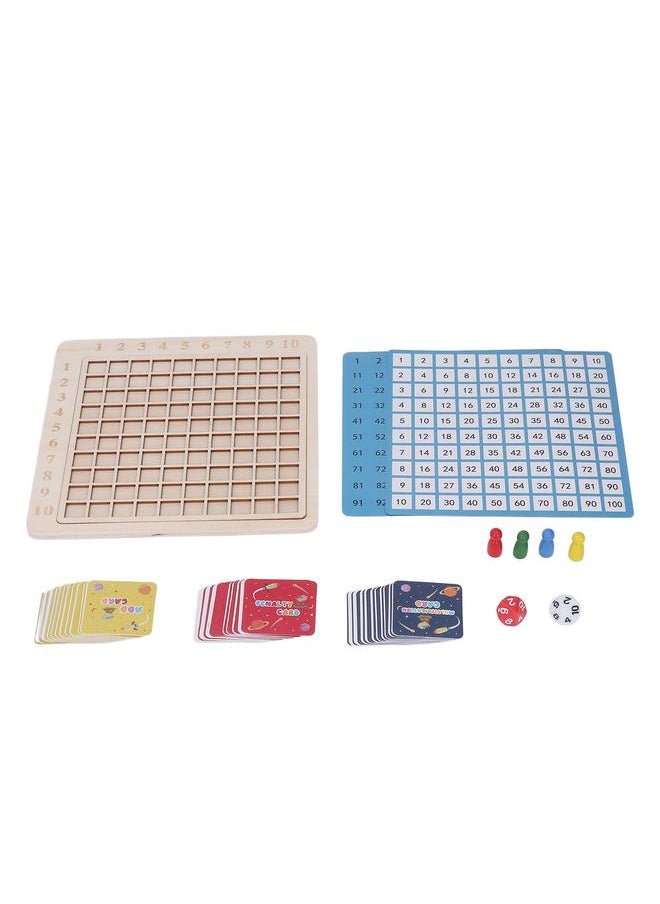 Thoraya - 2 in 1 Wooden Math Blocks Multiplication Board Wooden Educational Counting Table Board Game for Early Learning - Image 1