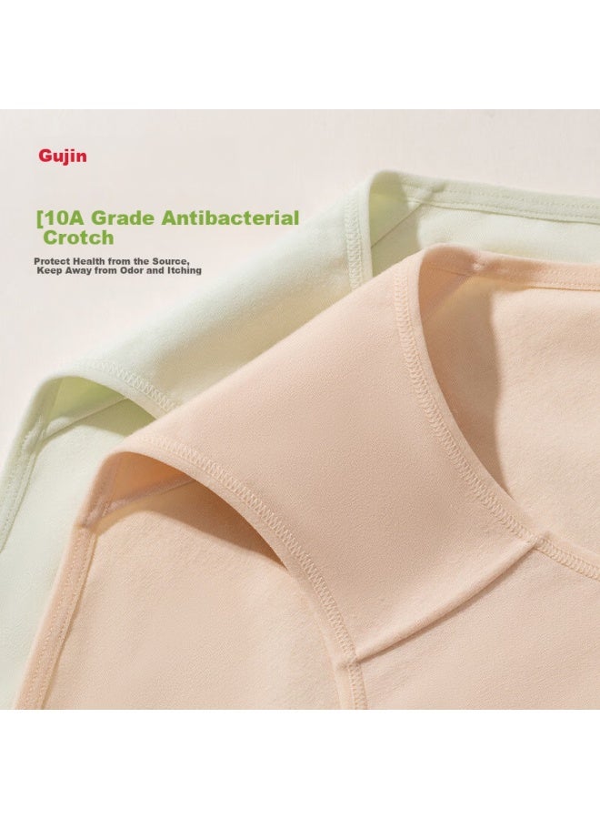 Gujin Women's 3-pack High-waist Cotton Antibacterial Briefs 10a, Tummy Control, Hip-lifting, Comfortable High-waist Panties - Image 4