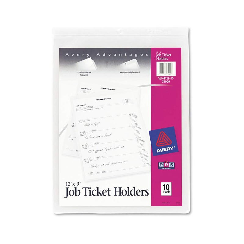 Avery Products - Avery - Job Ticket Holders, Heavy Gauge Vinyl, 9 x 12, 10/Pack - Sold As 1 Pack - Crystal clear front and frosted matte back. - Reinforced grommet on top. - Heavy-gauge construction. - Image 3