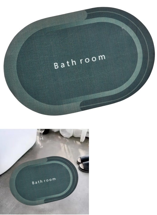 FALMER Quick Drying Bathroom rubber round Mats Water Absorbent Door Mat for Home Water Absorbing Non-Slip Bathroom Floor mats (BATHROOM Print)  - Image 1