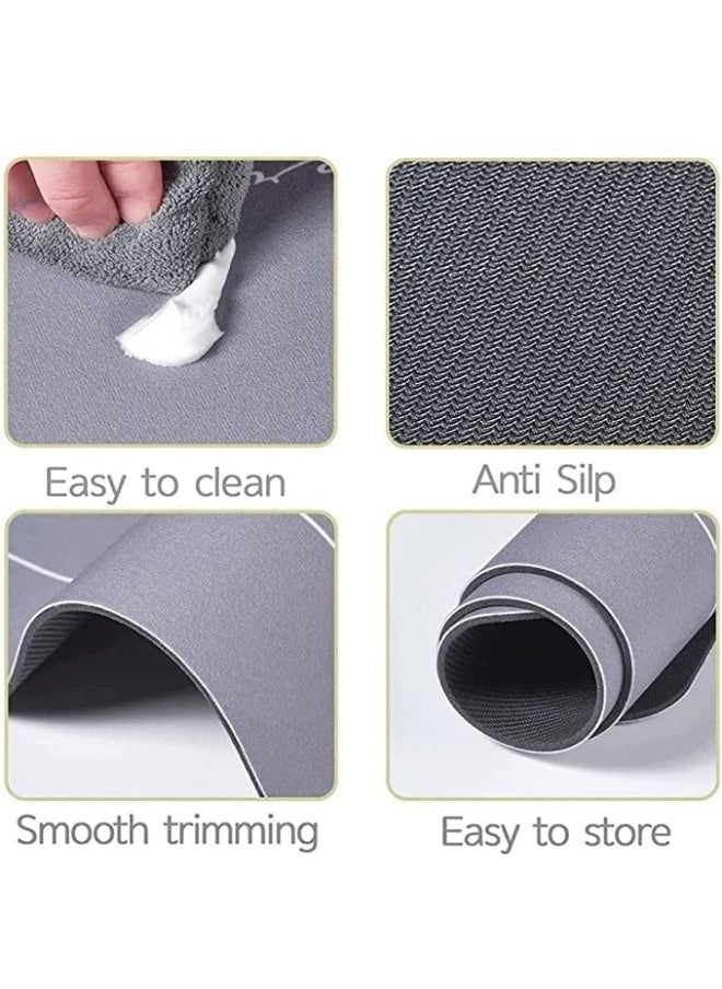 FALMER Quick Drying Bathroom rubber round Mats Water Absorbent Door Mat for Home Water Absorbing Non-Slip Bathroom Floor mats (BATHROOM Print)  - Image 4