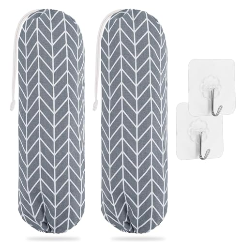 SWISSELITE 2Pcs Plastic Bag Holder, Reusable Plastic Bag Organizer Wall Mount, Large Grocery Bag Storage Dispenser, 22x9 IN - Image 1