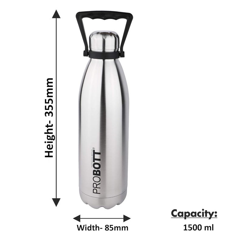 PROBOTT PROBOTT Thermosteel Tradition Vacuum Flask 1500ml -Silver (Pack of 2)  - Image 4