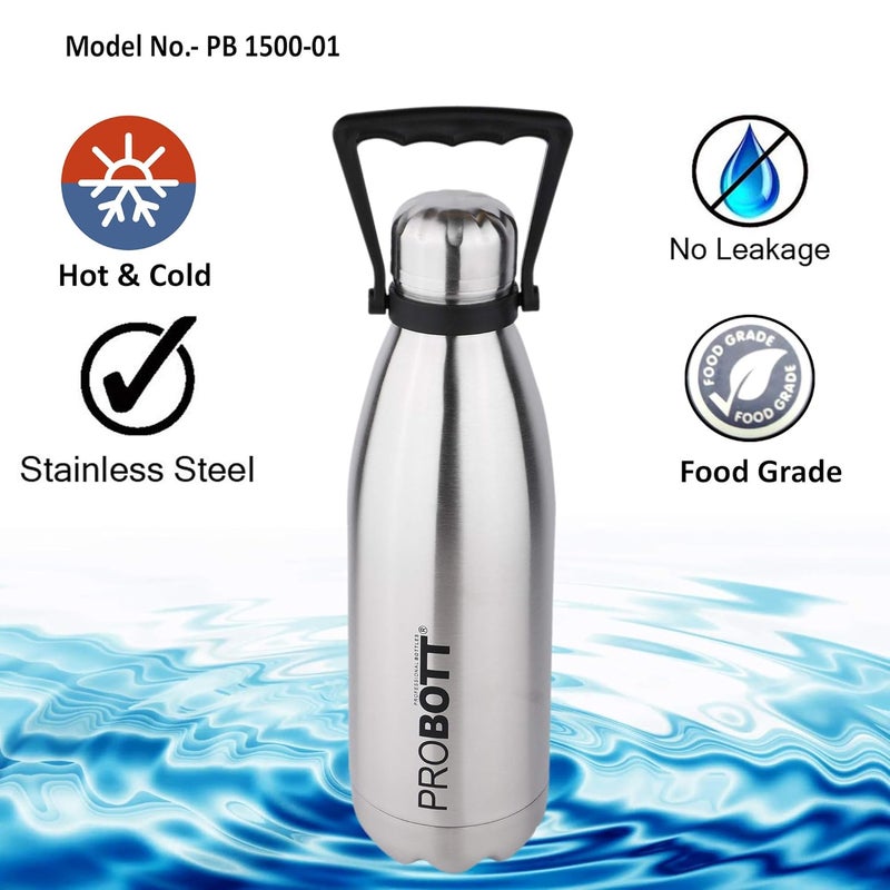 PROBOTT PROBOTT Thermosteel Tradition Vacuum Flask 1500ml -Silver (Pack of 2)  - Image 5