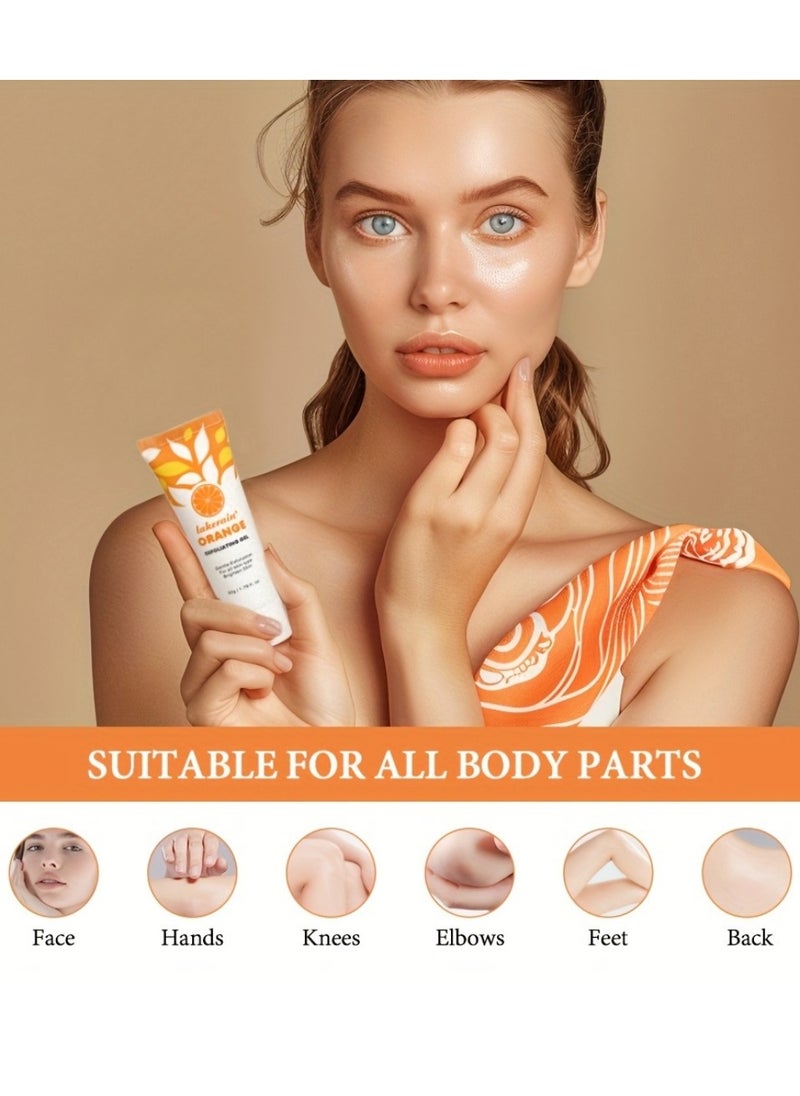 lakerain - 50g Orange Exfoliating Gel Dead Skin Exfoliating Gel Scrub Face Body Skin Natural Orange Peeling Gel Face Scrub Removes Dead Skin and Calluses Deep Cleansing Moisturizing Facial Exfoliator - Image 1