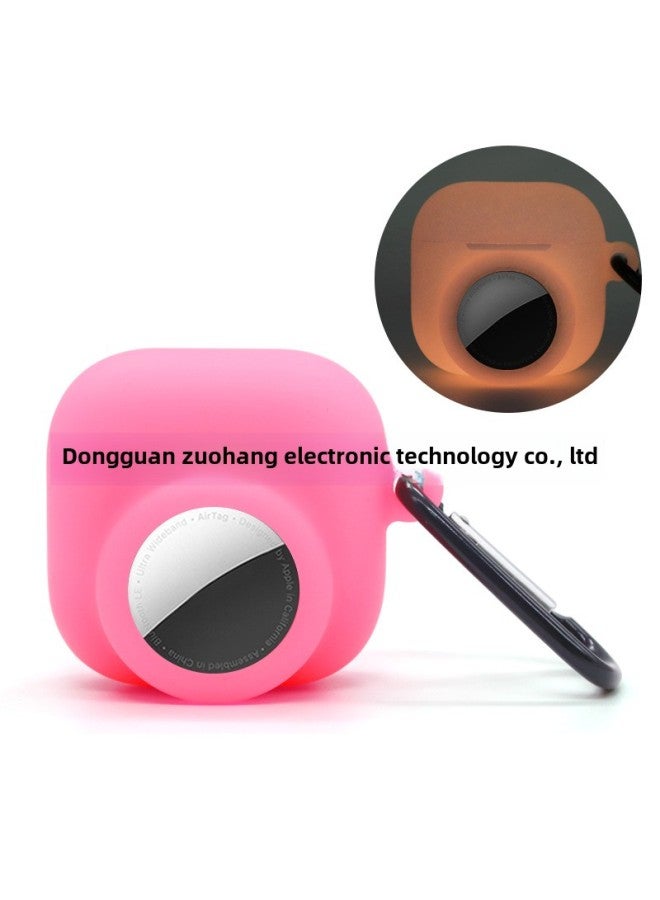For Airpods4 Apple Wireless Bluetooth Headset Aitag Tracker 2-in -1 Silicone Protective Cover-Color:Luminous Powder-Applicable Models:Model 2024: Airpods 4th Generation  - Image 1